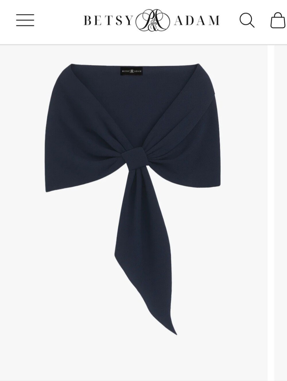 Betsy & Adam /Xscape Navy "Carol" Pull Through Shawl / Wrap